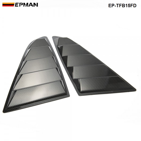 Cuztomtuning Carbon Fiber Side Window Quarter Scoop Louver Cover – Pair – For Mustang S550 2015-2023 GT